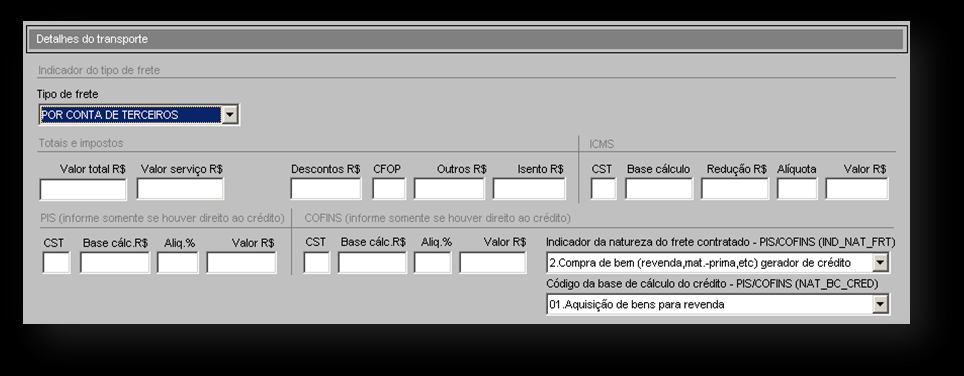 6.2 ENTRADA DE NOTAS DE CONSUMO E AQUISIÇÃO DE SERVIÇOS: Assim como os demais modelos de entrada, as notas de consumo (energia, água e fornecimento de gás) e as notas de aquisição de serviço