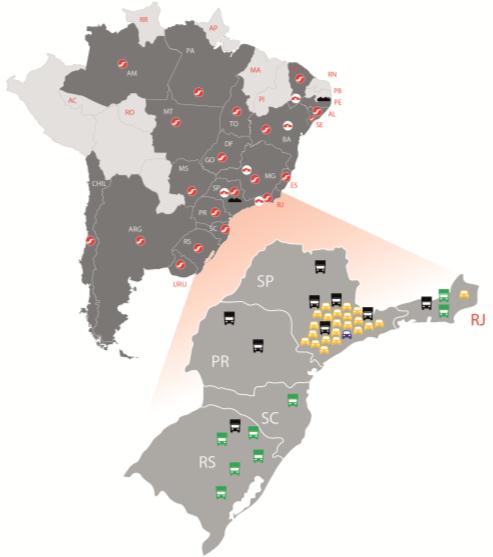 Atuação diversificada Resiliência nos negócios Capacidade de cross-selling Flexibilidade na gestão expansão do capex Atuação em todo território nacional e na América Latina Ampla presença geográfica