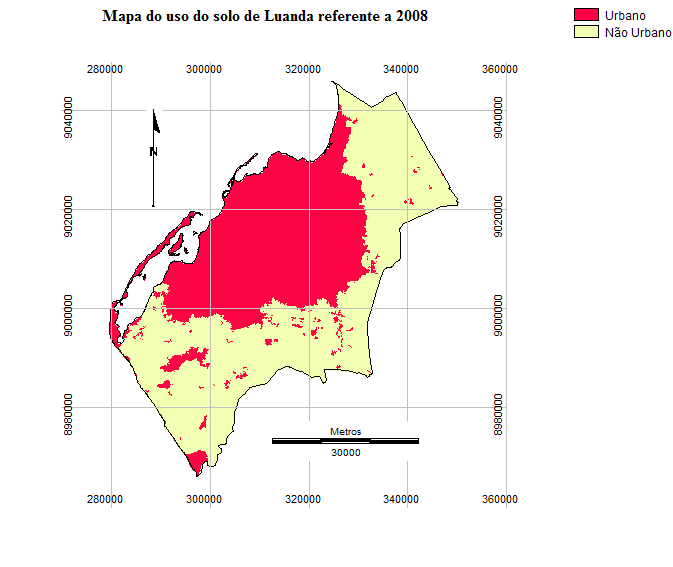 4.7.5 Delimitação das áreas urbanas em 2008 Procedimentos semelhantes aos anteriores resultaram