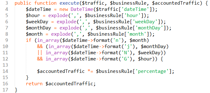 Snippet 25 - Implementação da regra de negócio Access Type Weight 4.5.5 - Classe Businessrules Model Time Weight Esta classe implementa a regra de negócio mais complexa.