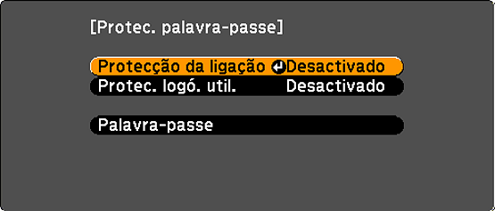 Tema principal: Tipos de segurança por senha Seleção de tipos de segurança por senha Depois de definir uma senha, você verá o menu Protect. palavra-passe.