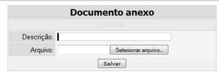 Clicando em abre-se a janela: No campo coloca-se a legenda do arquivo. Em escolhe-se o arquivo a ser anexado e clica-se em. As plantas devem ser anexadas em formato PDF ou DWG.