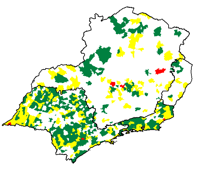 Região Sudeste 573 municípios participaram do LIRAa Aumento de 34,5% no número de municípios participantes