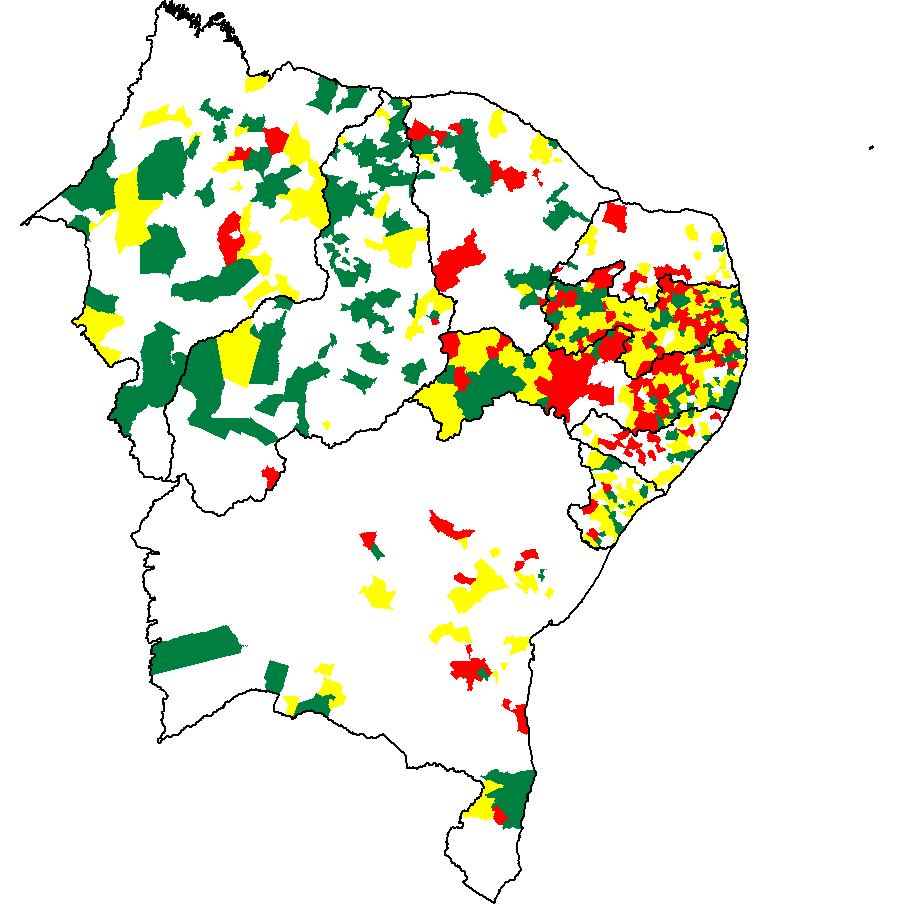 Região Nordeste 656 municípios participaram do LIRAa Redução de 9,7% no número de municípios participantes em