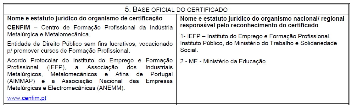 Europass Suplemento ao Certificado (ESC) O Europass Suplemento ao Certificado destina-se a pessoas que possuam um certificado de educação e formação profissional.