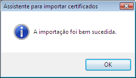 16 Configuração dos ajustes de rede [Rede] 10. Clique em Sim. Quando a importação for concluída, a tela A importação foi bem sucedida., será exibida. 11. Clique em OK.