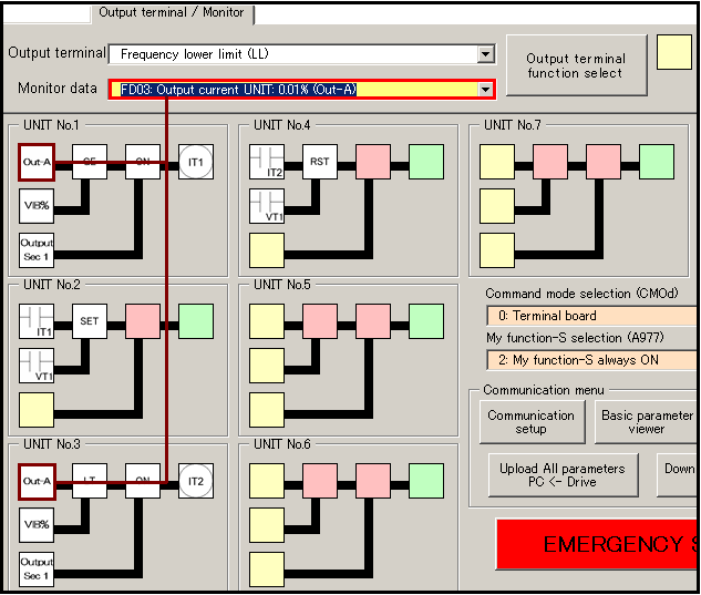 Configurando o terminal virtual 1 para assumir função de velocidade pré