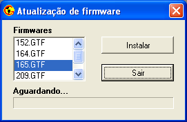 3.5.Atualização do firmware Recomenda-se uma visita periódica ao site na Internet da TechGeo, para verificar se existe uma nova versão do firmware de modo que o GTR sempre opere usando o firmware