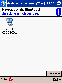 Selecione o dispositivo que corresponde ao número de série do seu GTR-A BT