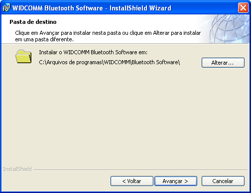 Escolha o local onde será instalado o software e clique no