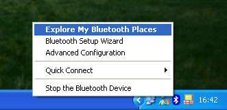 4.5.Criando o ícone de conexão Bluetooth Com o Bluetooth corretamente instalado e configurado, podemos proceder à criação do ícone de conexão Bluetooth, para a conexão sem