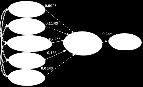 da qualidade de mensuração. No entanto, uma dimensão do construto dependência foi excluída, pois seus indicadores não passaram no patamar mínimo de validade convergente.