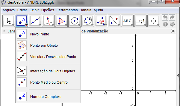 Mover selecionando essa ferramenta e pressionando o botão esquerdo do mouse sobre um objeto é possível arrastá-lo por toda a janela geométrica.