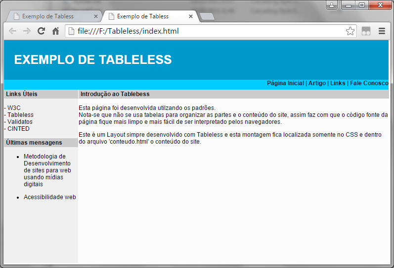 43 Na Figura 4.6 e 4.7 é exibia o documento.html com a aplicação do layout desenvolvidos no aruivos CSS, sendo que na Figura 4.