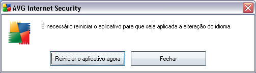 Na seção Seleção de Idioma você pode escolher o idioma desejado no menu suspenso; o idioma será usado em toda a interface de usuário do AVG.