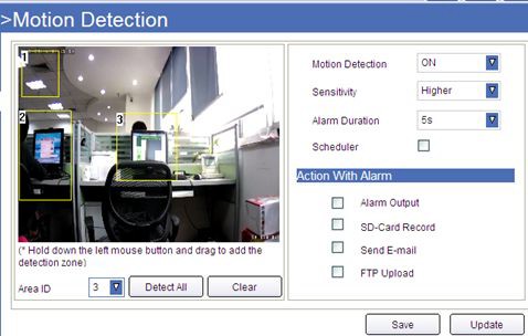 4.4. Detector de movimento Clique em "Detecção de movimento" para entrar na interface: Figura 3.