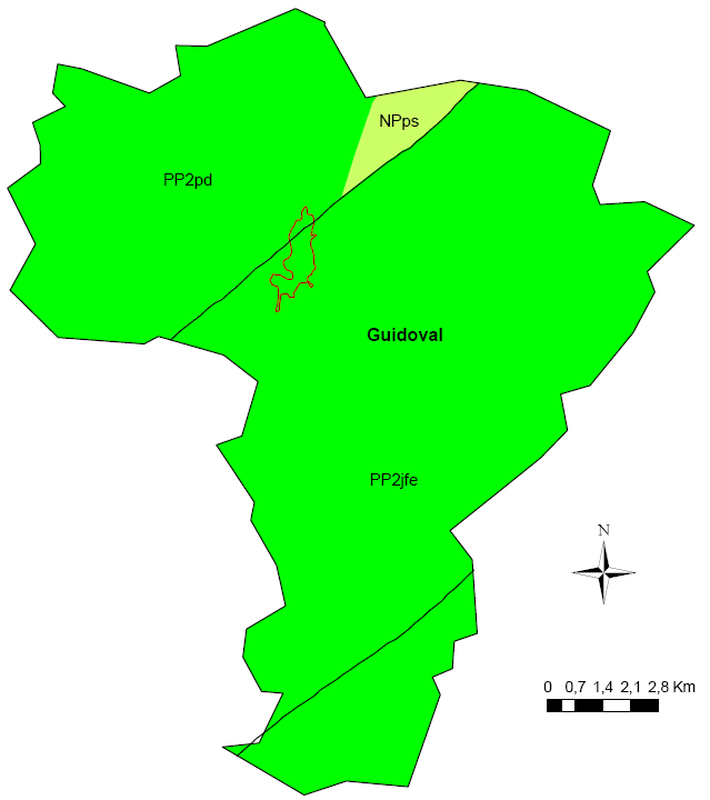 Figura 6 Mapa de domínios hidrogeológicos do município de Guidoval.