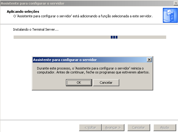 83 Figura 60 - Assistente configurar o Servidor (Reinicialização do Servidor) Fonte: O próprio