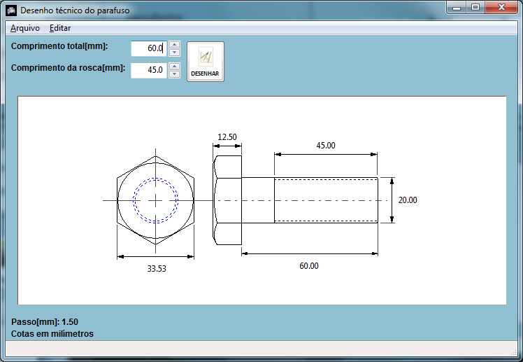 Figura 7.6: Janela de configuração dos gráficos com os dados do exemplo 3 Figura 7.