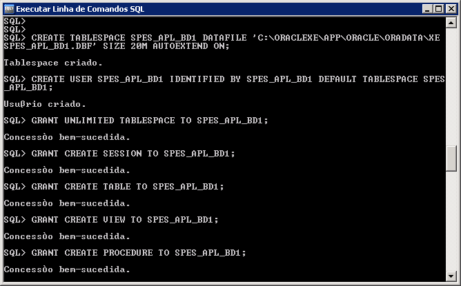 ORACLE 11g Express 1) Acesse o Prompt SQL do ORACLE.