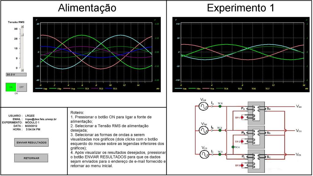 Figura 14 Tela de acesso e seleção de