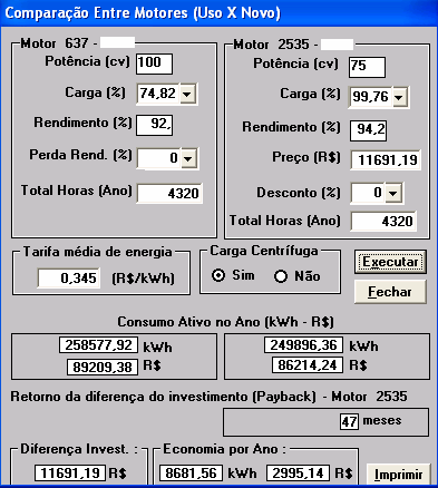 5 FIGURA 4 Obtenção da potência de saída e do carregamento do motor elétrico a partir da medição da potência de entrada medida 3.1.