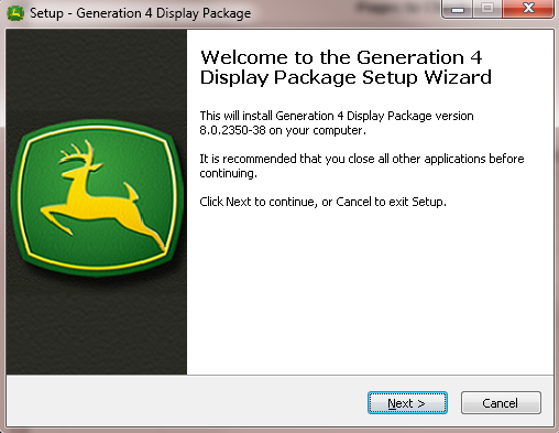 Execute o instalador Generation4Display.exe e siga os prompts para instalar.