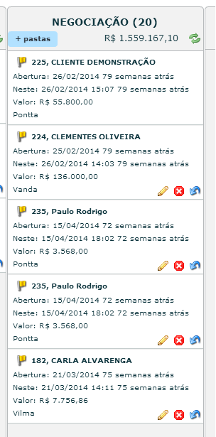 O usuário irá se deparar em algumas situações com estágios carregados de pastas, se tornando difícil a visualização das últimas pastas que entrou neste mesmo estágio.