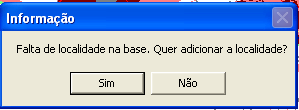 lista de cidades correspondente a uma dada versão de língua. Existe a possibilidade de eliminá-la no menu Localidades/Eliminação da base de localidades. 4.5.1.