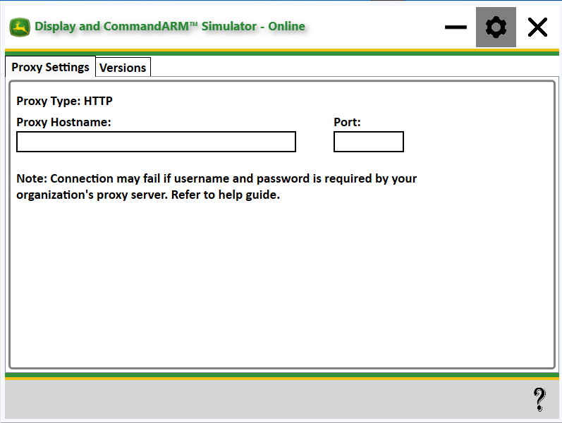 Atualização do Simulador de Monitor e CommandARM O aplicativo gerenciador da conexão on-line atualizará sozinho, conforme necessário, quando for aberto.