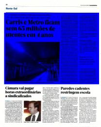 utentes" Carris e Metro ficam sem 65 milhões de utentes em 4 anos Dimlnuiçilo da oferta de serviços é uma das grandes culpadas para a perda de passageiros no Metro de Lisboa A Carris e o Metro de