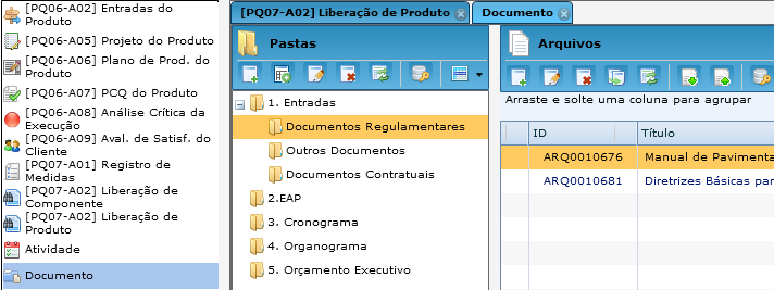 Elaborar Entradas do Produto Cadastro das entradas do