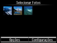 Como recortar fotos exibidas na tela LCD Opções de ajuste de foto - cartão de memória Opções de configuração de impressão - cartão de memória Tema principal: Impressão a partir de um cartão de