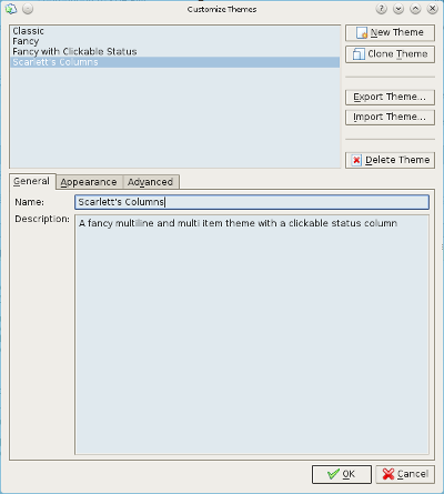 Inteligente com status clicável Um tema multilinhas e multi-itens inteligente, com uma coluna de status clicável Configurar.