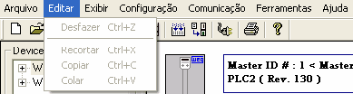 Menu exibir: Menu configuração: Menu comunicação: Menu ferramentas: Menu ajuda: 3.4 Barra de botões É composta dos seguintes botões : - Novo arquivo de configuração CANopen.