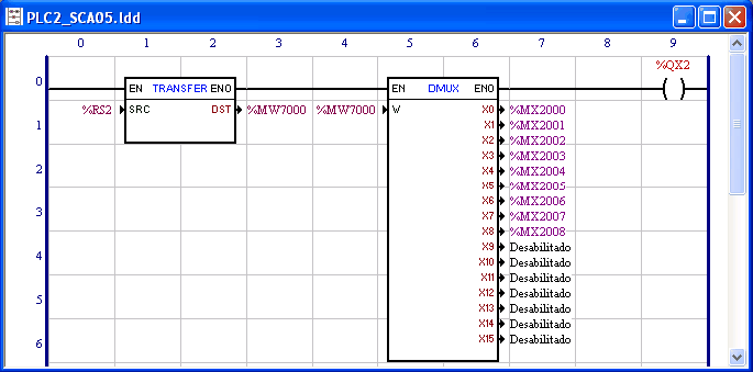 3.16.7 Leitura do status do escravo no ladder do mestre A leitura do status do Node 2 é feita