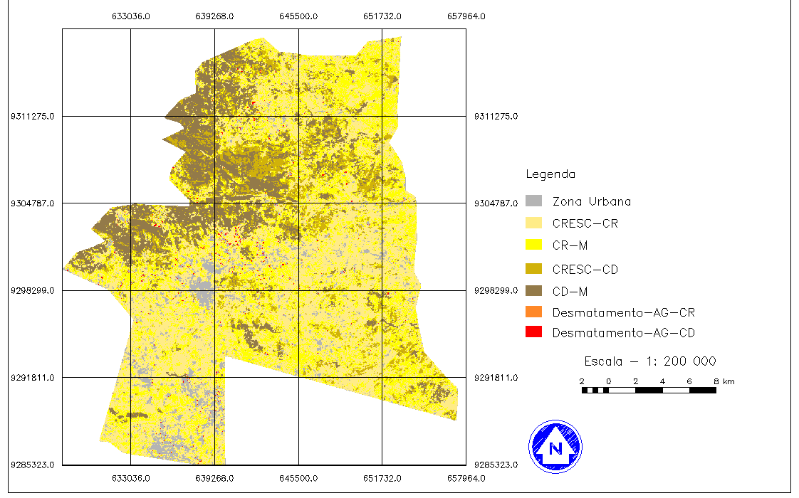 Análise geoespacial do processo de desmatamento da Caatinga no município de Catolé do Rocha PB cobertura vegetal, devido as condições de relevo da região, caraceterizada por uma cadeia de serras de