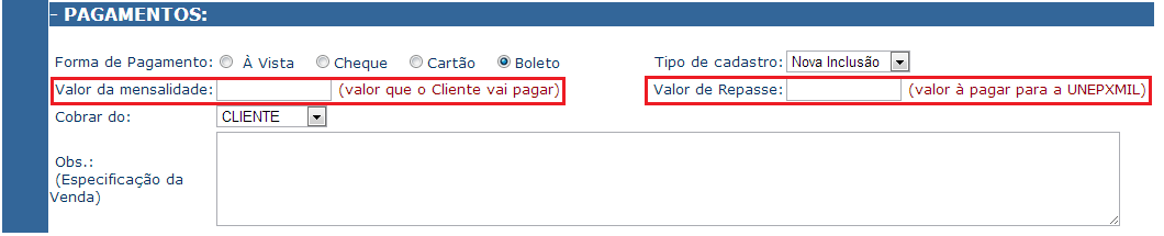 3ª Ficha: Preencher todos os campos da ficha até. Dados referentes ao aparelho:. Preencher somente o campo DATA de COMPRA e INSTALAÇÃO.