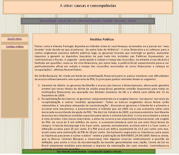 Página de Medidas Políticas Esta página faz parte tal como a página Reação Países da pilha de páginas Solução.