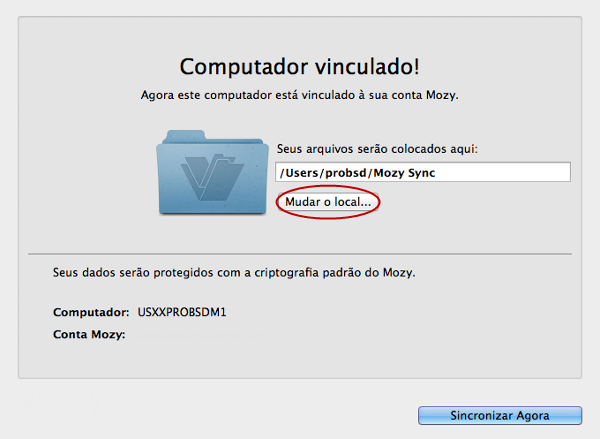 Quando você tiver um problema on page 205 Enviando seus arquivos para o Mozy on page 54 Substituição de um computador on page 48 Mover uma pasta de sincronização grande para outro computador Ao