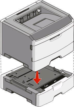 6 Alinhe a impressora com a gaveta e abaixe a impressora. Conexão de cabos 1 O computador e a impressora estão conectados à mesma rede.