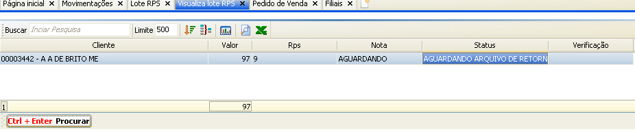 3 ao enviar o arquivo de RPS ao site da prefeitura, o usuário poderá verificar o status da nota na tela de Gera Lote