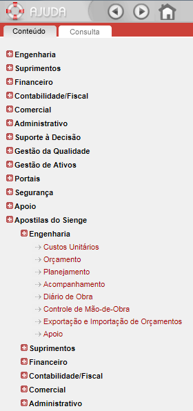 2. Dentro do Help, acesse a opção APOSTILAS e selecione o MÓDULO e SISTEMA desejado.