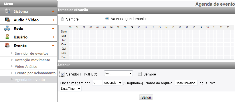 Quando ocorre a detecção, o texto é exibido à direita da configuração de detecção.