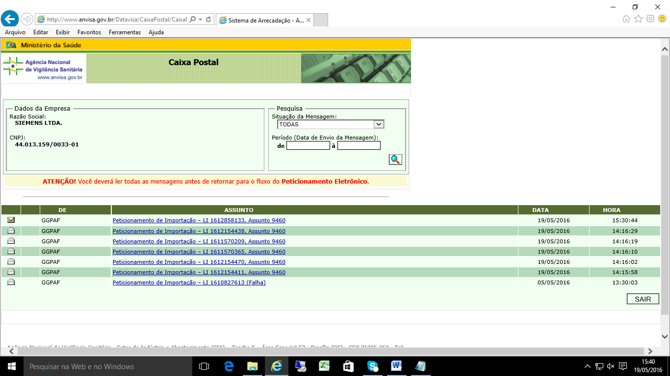 SITE ANVISA CAIXA DE