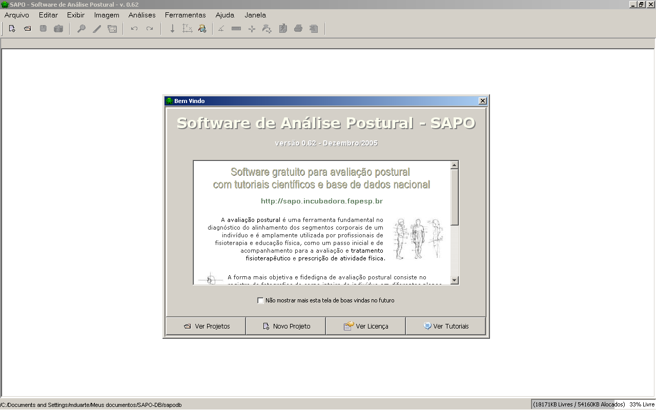 SAPO - Software para avaliação postural - http://demotu.