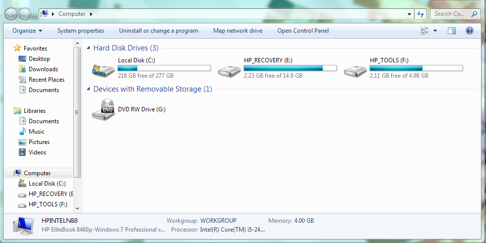 Instalação do Driver o Windows irá automaticamente detectar e instalar os drivers para a unidade externa USB. 6. Verifique se você conectou o HP SSD ao seu sistema usando o compartimento externo USB.