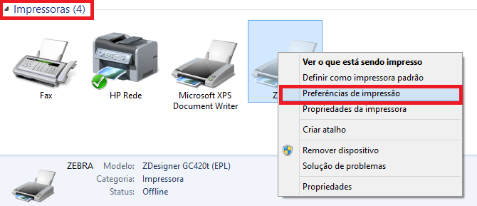 Configurando impressora de etiquetas Zebra GC420t Antes de começar a configuração certifique se que a impressora esteja devidamente instalada no computador.