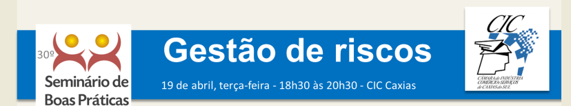 PALESTRA SOBRE GESTÃO DE RISCOS 11 de Maio de 2016