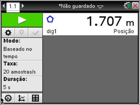 Quando pretender iniciar pressione a seta verde esquerdo) e começará a registar os dados. (canto superior 6.